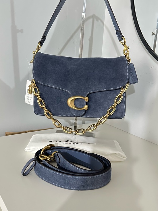 Coach Handbags - ❤️ new coach tabby chain / suede light denim